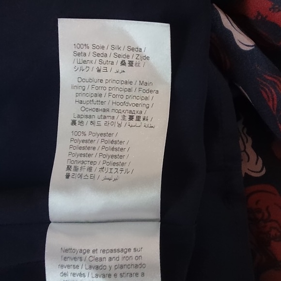 Kenzo Woman's Midnight Blue Mermaid Print Midi Wrap Skirt in Red Size US 6 - Picture 10 of 11